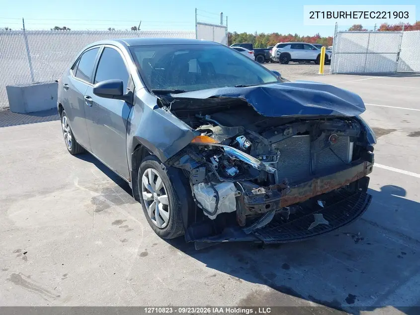 TOYOTA COROLLA 2014, VIN 2T1BURHE7EC221903