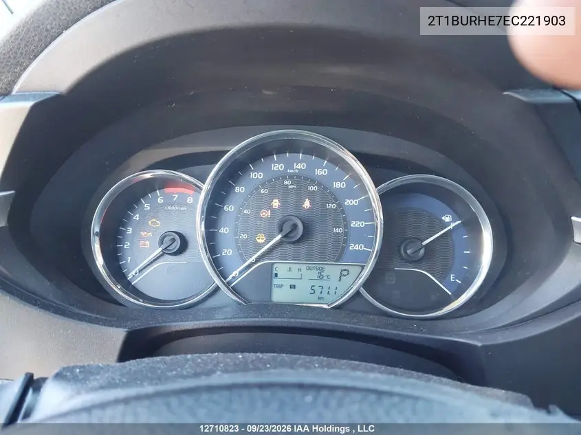 2014 TOYOTA COROLLA VIN 2T1BURHE7EC221903 — фото 7