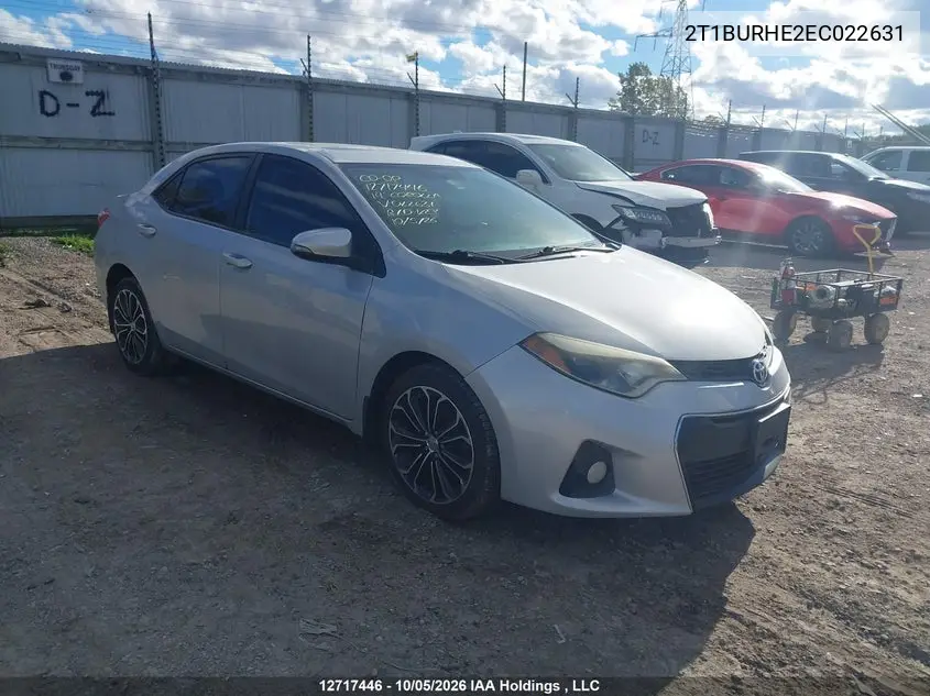 TOYOTA COROLLA 2014, VIN 2T1BURHE2EC022631