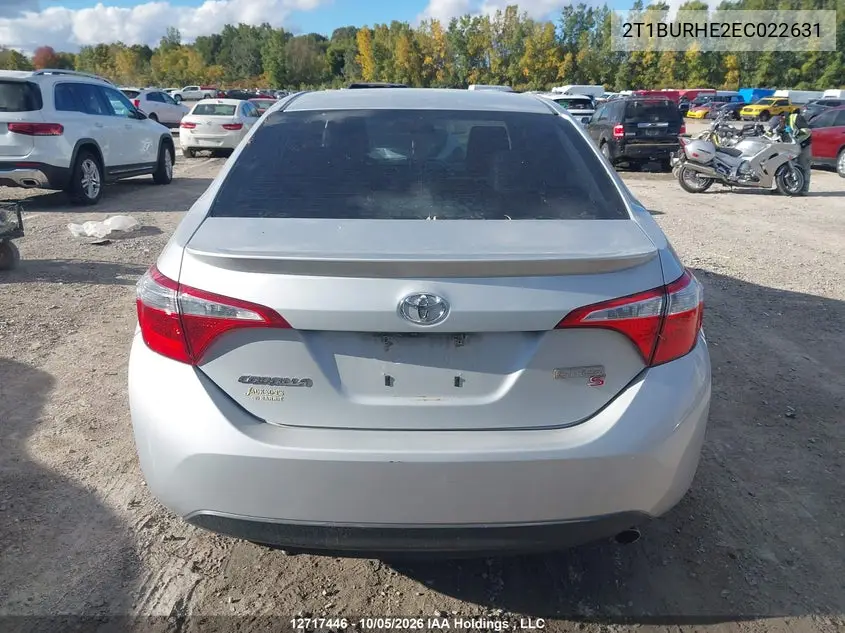 2014 TOYOTA COROLLA VIN 2T1BURHE2EC022631 — фото 16