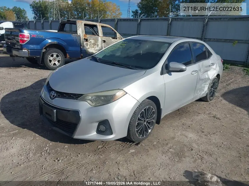 2014 TOYOTA COROLLA VIN 2T1BURHE2EC022631 — фото 2