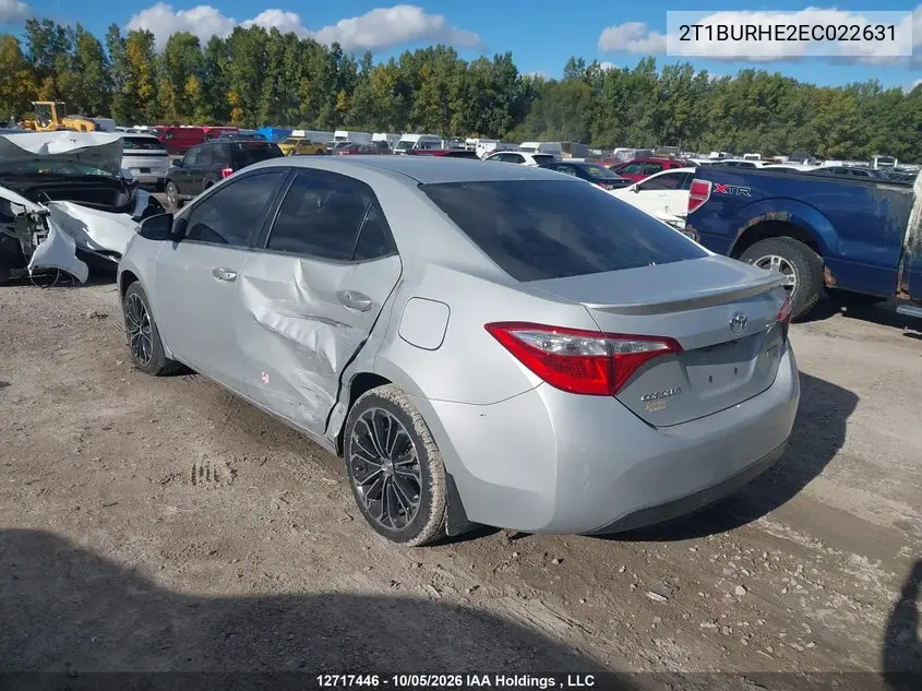 2014 TOYOTA COROLLA VIN 2T1BURHE2EC022631 — фото 3