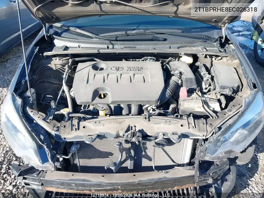 2014 TOYOTA COROLLA VIN 2T1BPRHE8EC026318 — фото 10