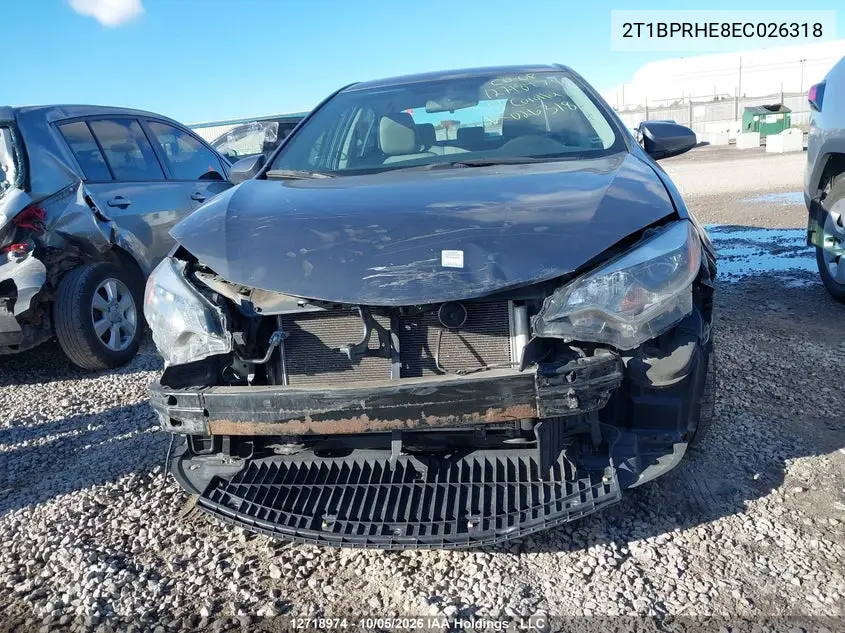 2014 TOYOTA COROLLA VIN 2T1BPRHE8EC026318 — фото 12
