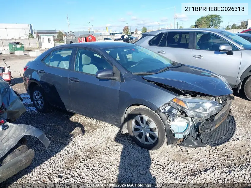 2014 TOYOTA COROLLA VIN 2T1BPRHE8EC026318 — фото 13