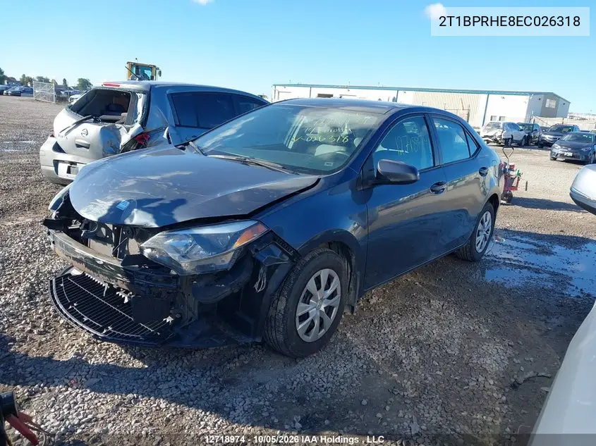 2014 TOYOTA COROLLA VIN 2T1BPRHE8EC026318 — фото 14