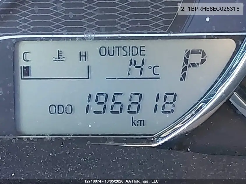 2014 TOYOTA COROLLA VIN 2T1BPRHE8EC026318 — фото 15