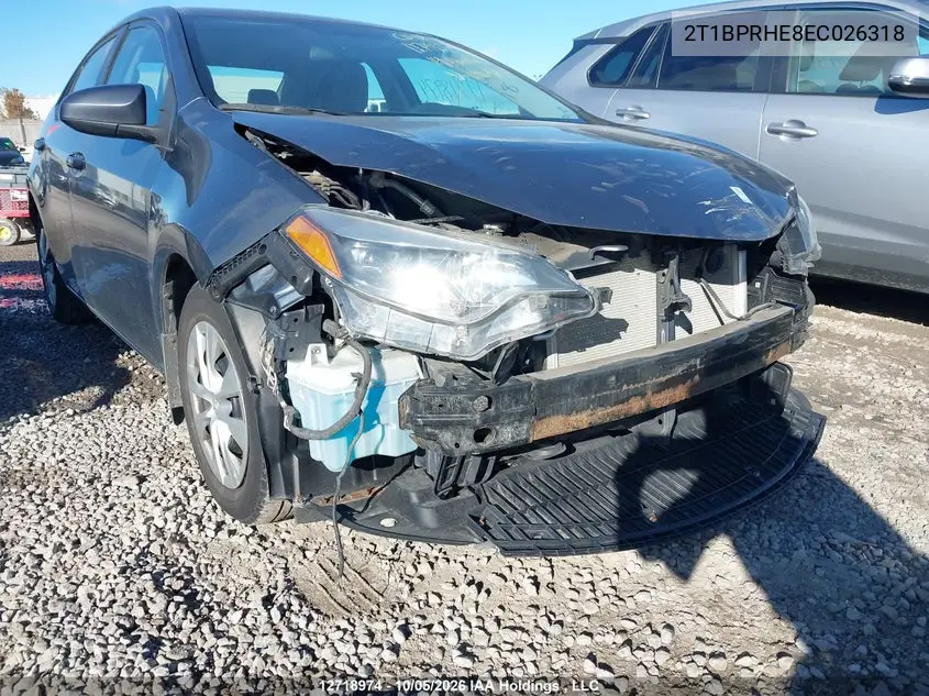 2014 TOYOTA COROLLA VIN 2T1BPRHE8EC026318 — фото 18
