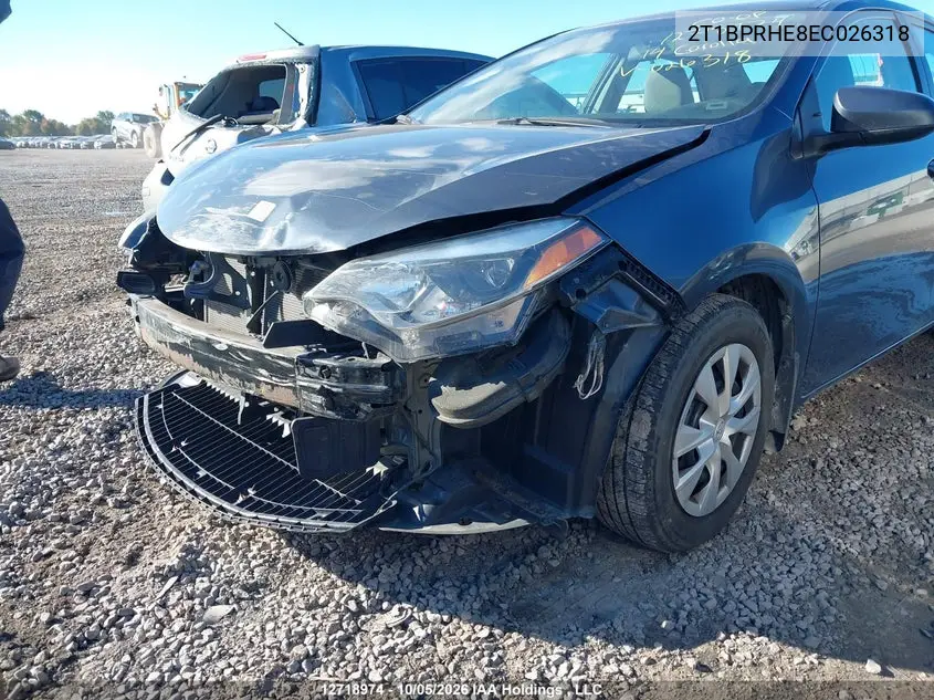 2014 TOYOTA COROLLA VIN 2T1BPRHE8EC026318 — фото 19