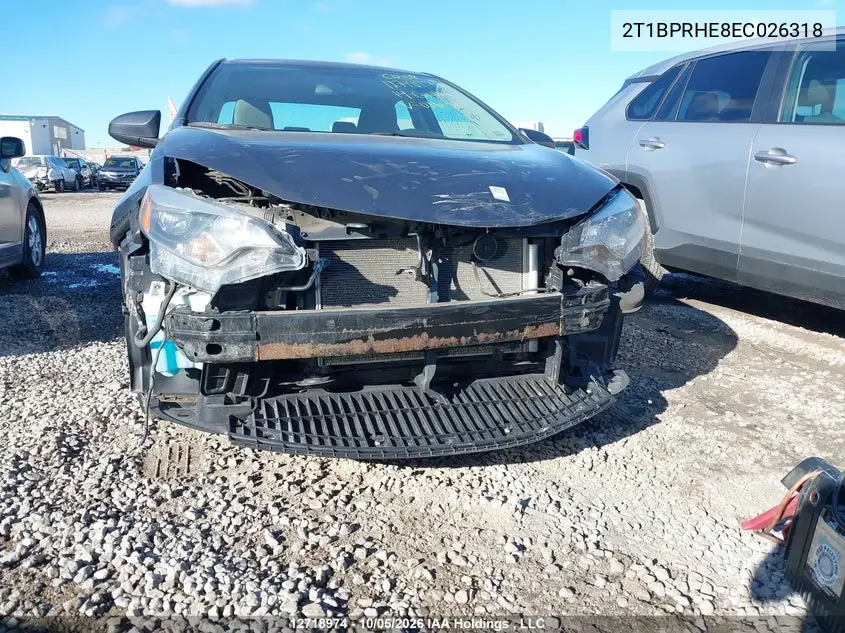 2014 TOYOTA COROLLA VIN 2T1BPRHE8EC026318 — фото 6