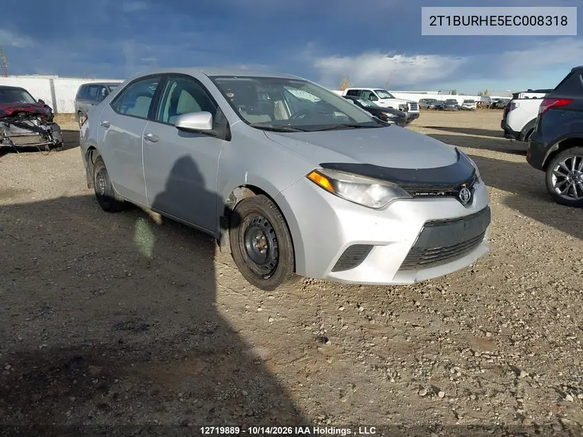 TOYOTA COROLLA 2014, VIN 2T1BURHE5EC008318