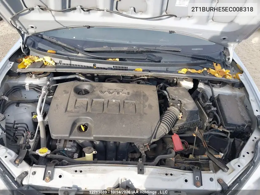 2014 TOYOTA COROLLA VIN 2T1BURHE5EC008318 — фото 10
