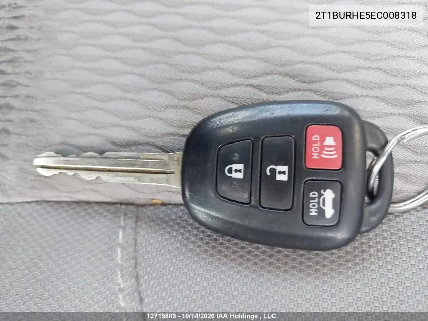 2014 TOYOTA COROLLA VIN 2T1BURHE5EC008318 — фото 11