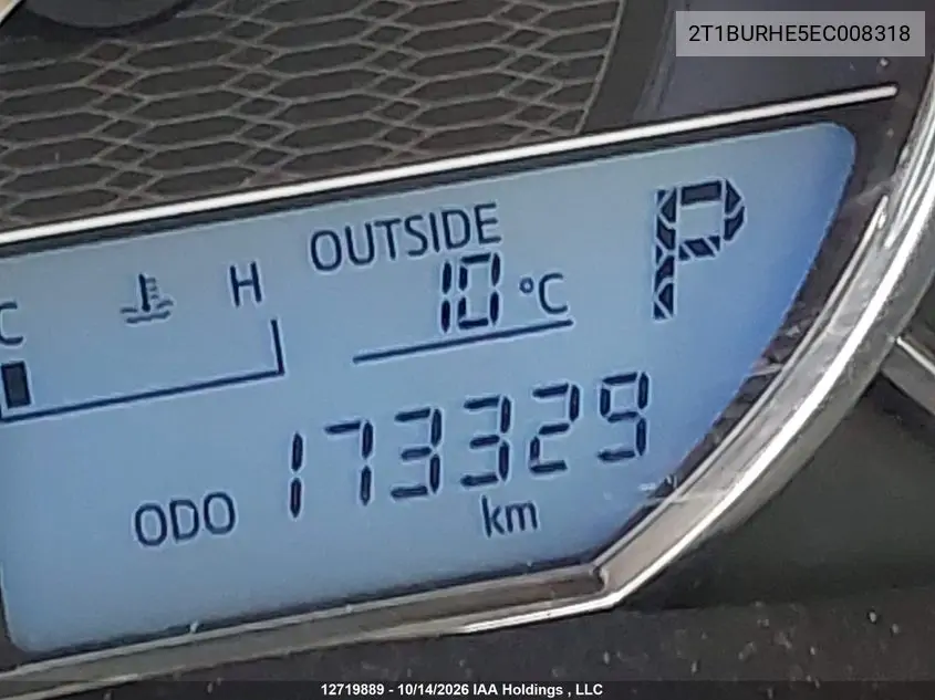 2014 TOYOTA COROLLA VIN 2T1BURHE5EC008318 — фото 15