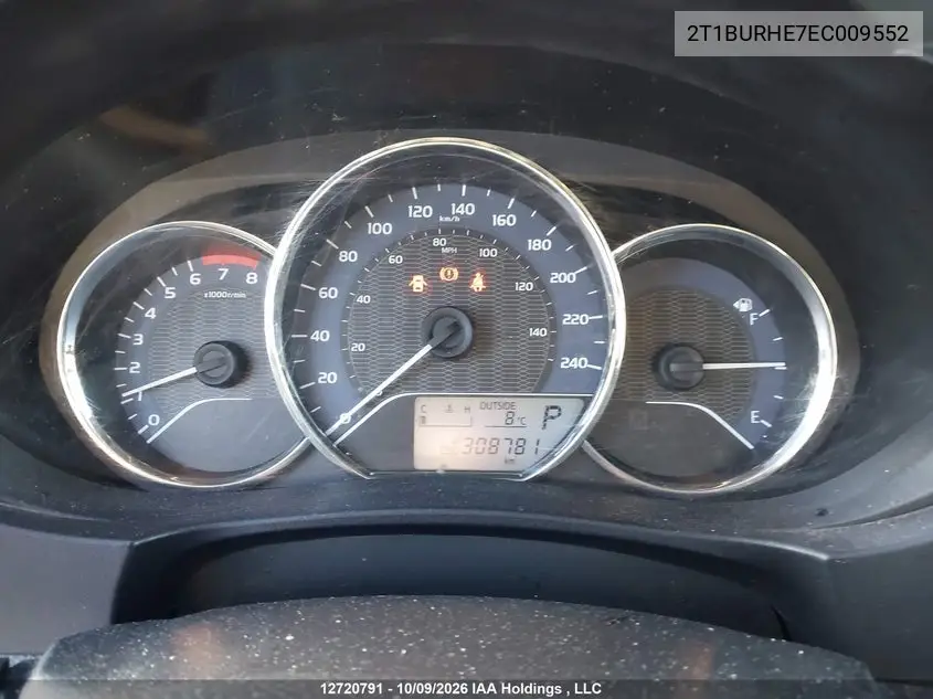 2014 TOYOTA COROLLA VIN 2T1BURHE7EC009552 — фото 7