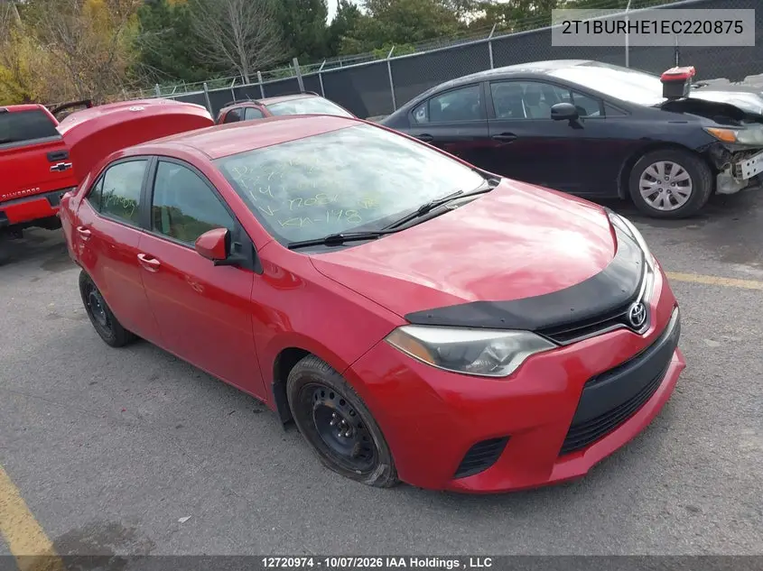 TOYOTA COROLLA 2014, VIN 2T1BURHE1EC220875
