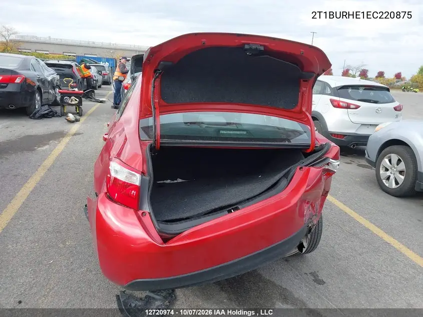 2014 TOYOTA COROLLA VIN 2T1BURHE1EC220875 — фото 6