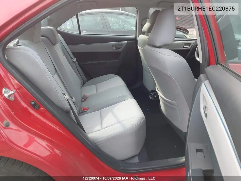 2014 TOYOTA COROLLA VIN 2T1BURHE1EC220875 — фото 8
