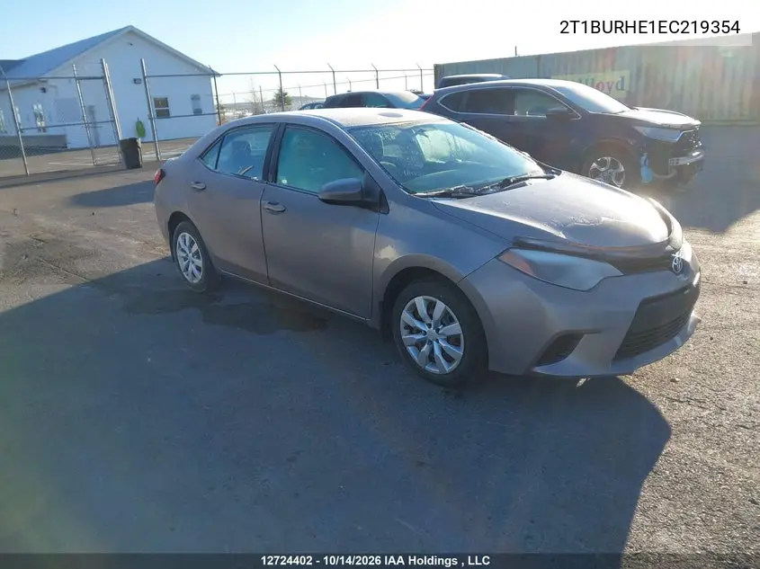 TOYOTA COROLLA 2014, VIN 2T1BURHE1EC219354