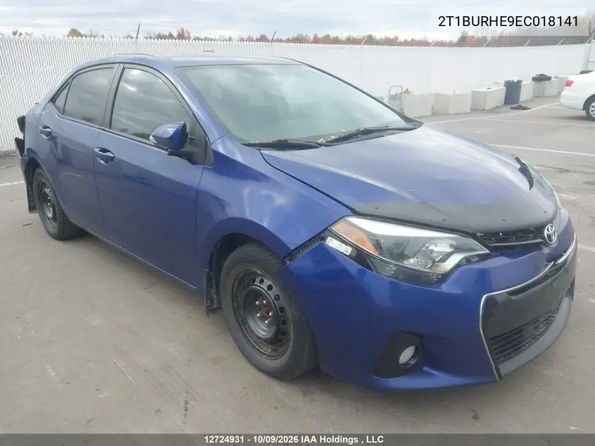 TOYOTA COROLLA 2014, VIN 2T1BURHE9EC018141