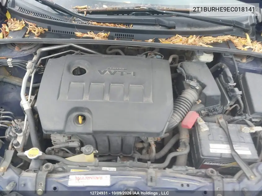 2014 TOYOTA COROLLA VIN 2T1BURHE9EC018141 — фото 10