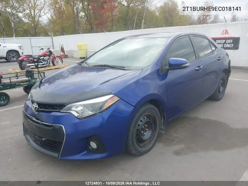 2014 TOYOTA COROLLA VIN 2T1BURHE9EC018141 — фото 2