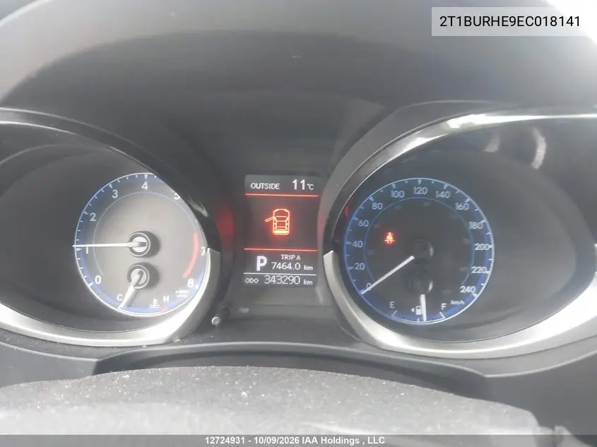 2014 TOYOTA COROLLA VIN 2T1BURHE9EC018141 — фото 7