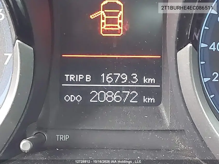 2014 TOYOTA COROLLA VIN 2T1BURHE4EC086511 — фото 15