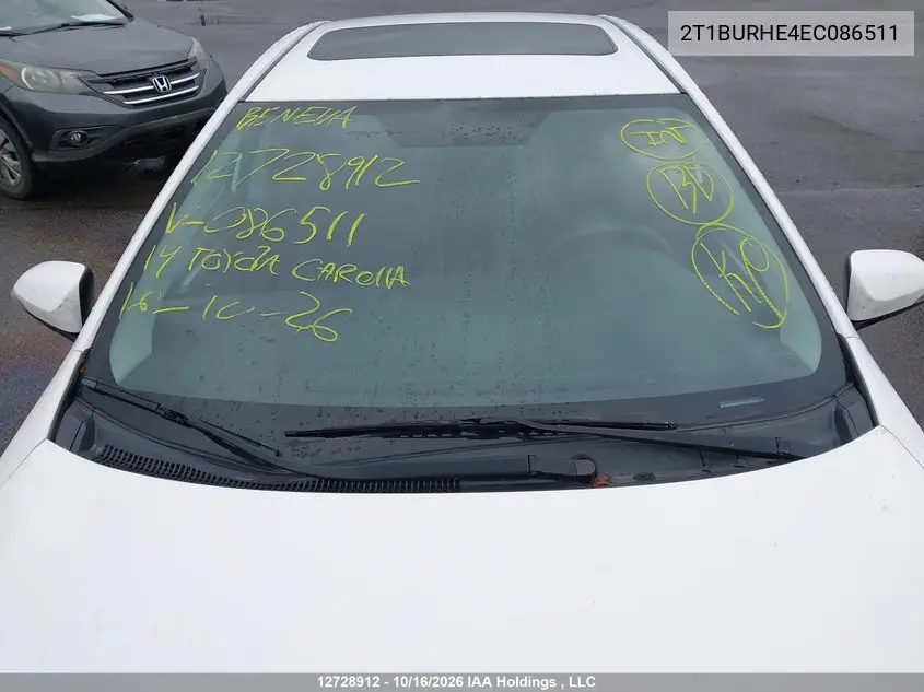 2014 TOYOTA COROLLA VIN 2T1BURHE4EC086511 — фото 17