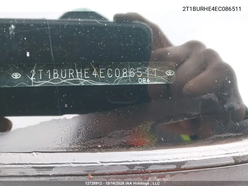 2014 TOYOTA COROLLA VIN 2T1BURHE4EC086511 — фото 19