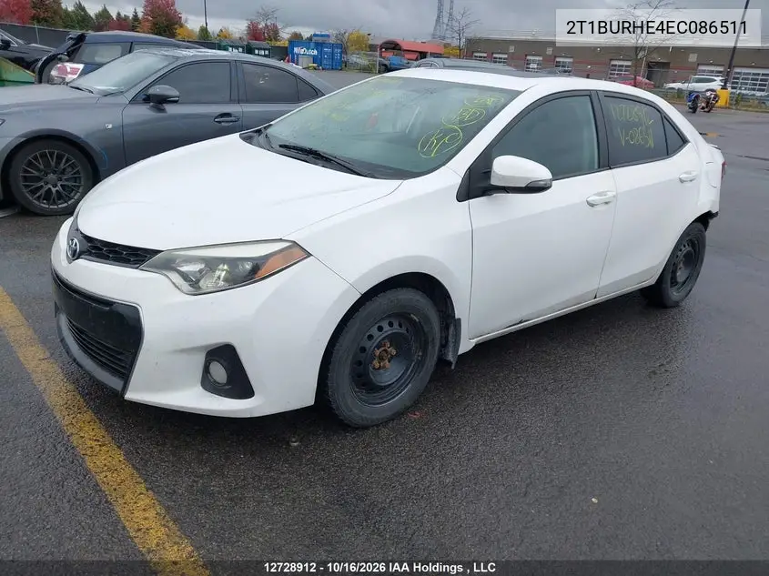 2014 TOYOTA COROLLA VIN 2T1BURHE4EC086511 — фото 2
