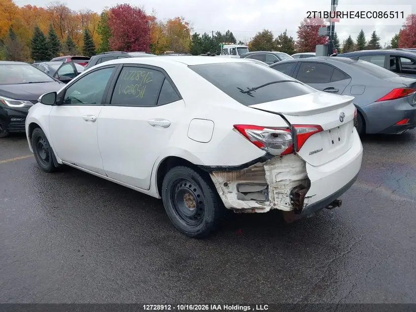 2014 TOYOTA COROLLA VIN 2T1BURHE4EC086511 — фото 3