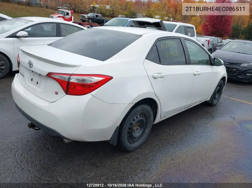 2014 TOYOTA COROLLA VIN 2T1BURHE4EC086511 — фото 4