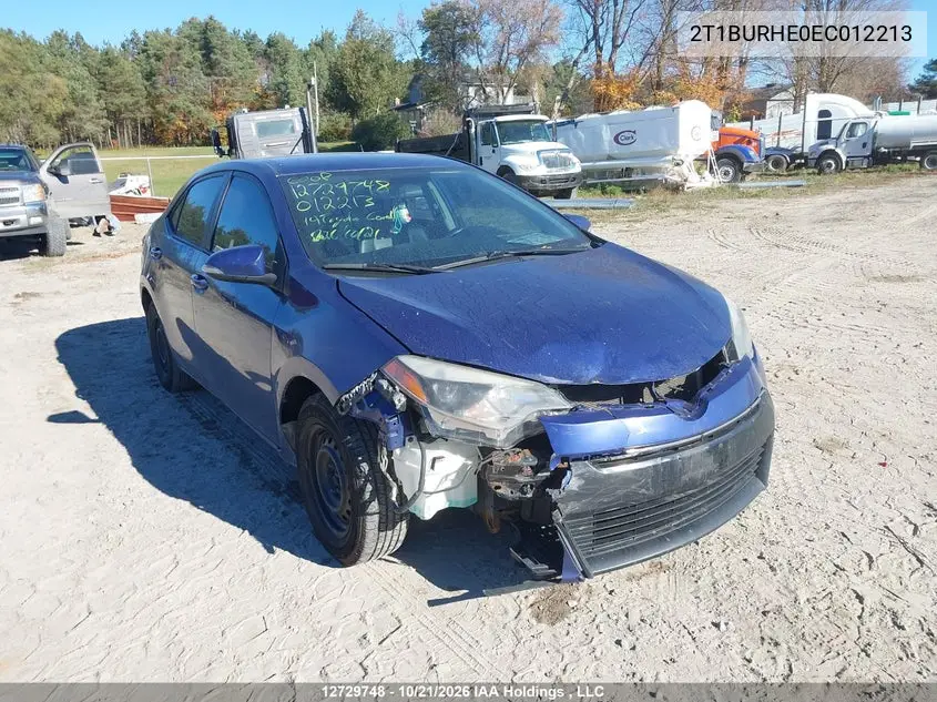 TOYOTA COROLLA 2014, VIN 2T1BURHE0EC012213