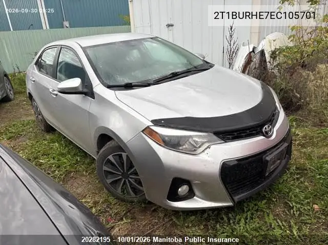 TOYOTA COROLLA 2014, VIN 2T1BURHE7EC105701