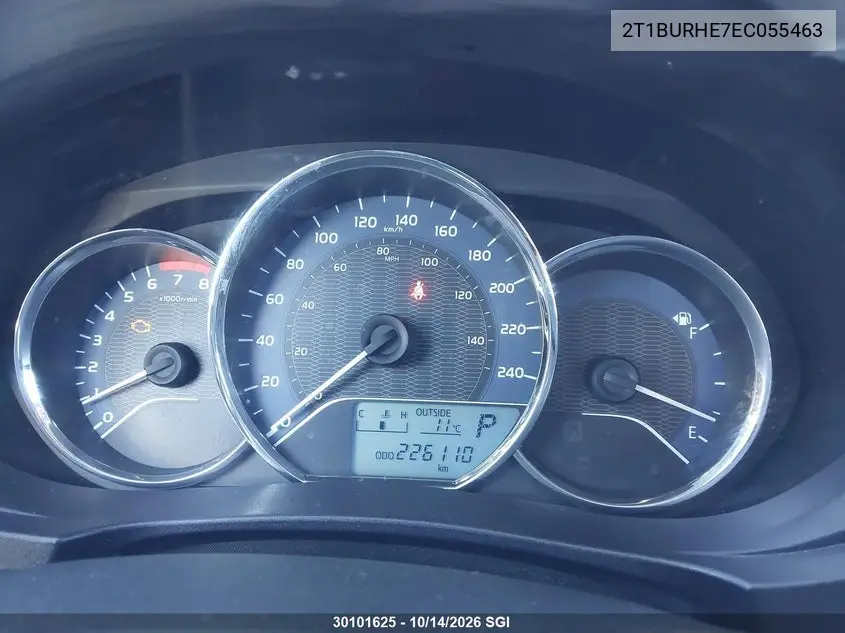 2014 TOYOTA COROLLA VIN 2T1BURHE7EC055463 — фото 7
