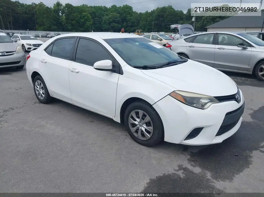 TOYOTA COROLLA 2014, VIN 2T1BURHE8EC046982