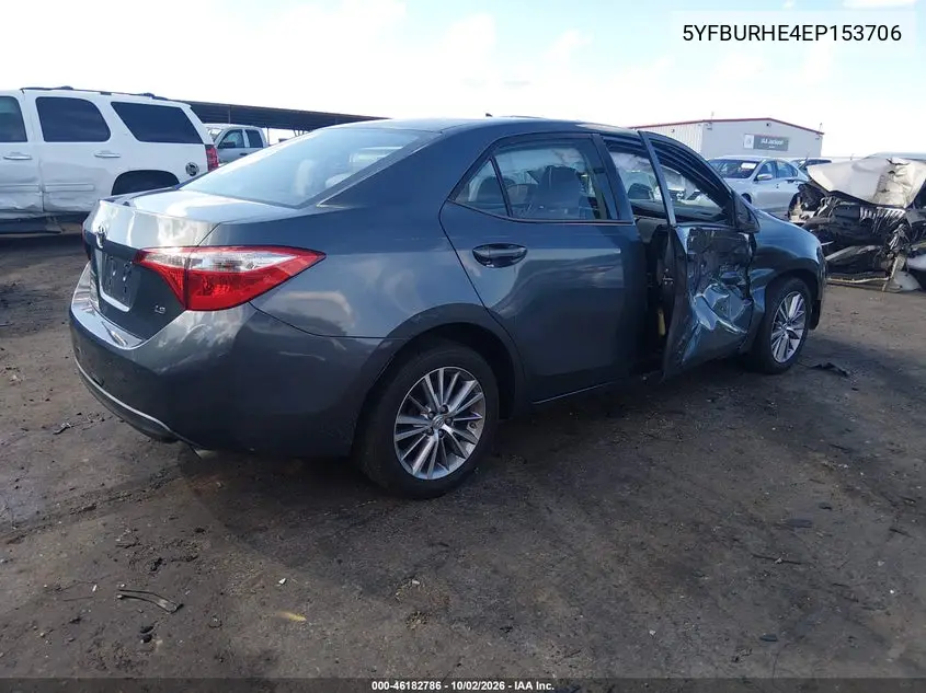 2014 TOYOTA COROLLA VIN 5YFBURHE4EP153706 — фото 4