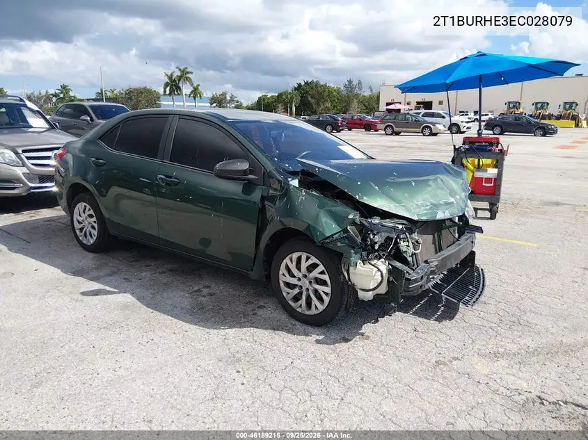 TOYOTA COROLLA 2014, VIN 2T1BURHE3EC028079