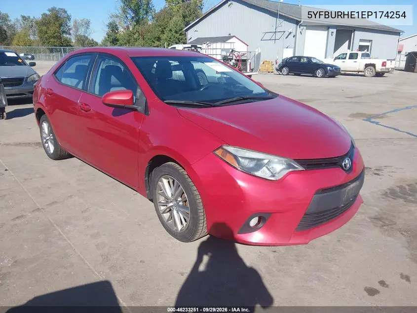 TOYOTA COROLLA 2014, VIN 5YFBURHE1EP174254