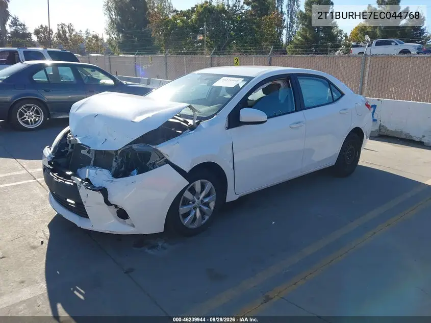 2014 TOYOTA COROLLA VIN 2T1BURHE7EC044768 — фото 2