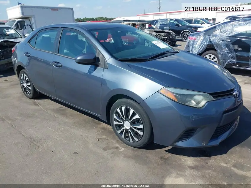TOYOTA COROLLA 2014, VIN 2T1BURHE8EC016817
