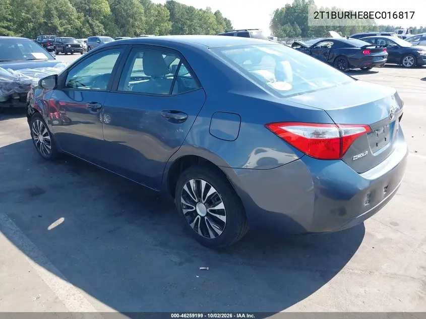 2014 TOYOTA COROLLA VIN 2T1BURHE8EC016817 — фото 3