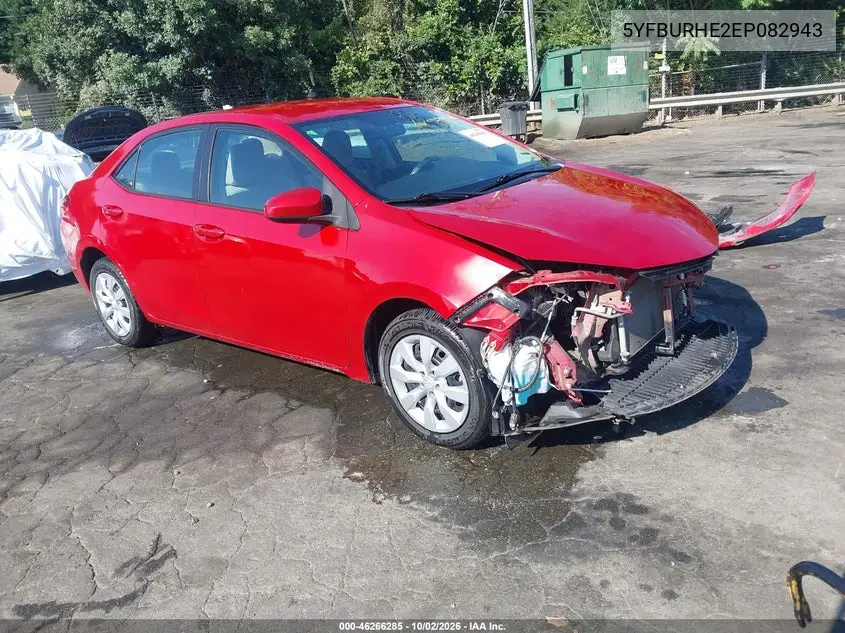 TOYOTA COROLLA 2014, VIN 5YFBURHE2EP082943