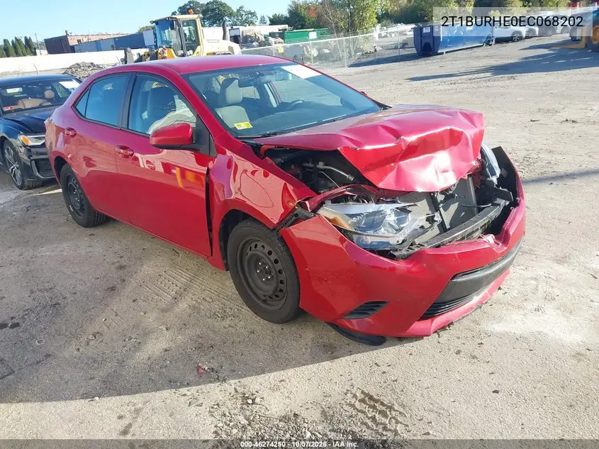 TOYOTA COROLLA 2014, VIN 2T1BURHE0EC068202