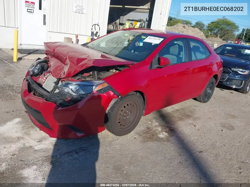 2014 TOYOTA COROLLA VIN 2T1BURHE0EC068202 — фото 2