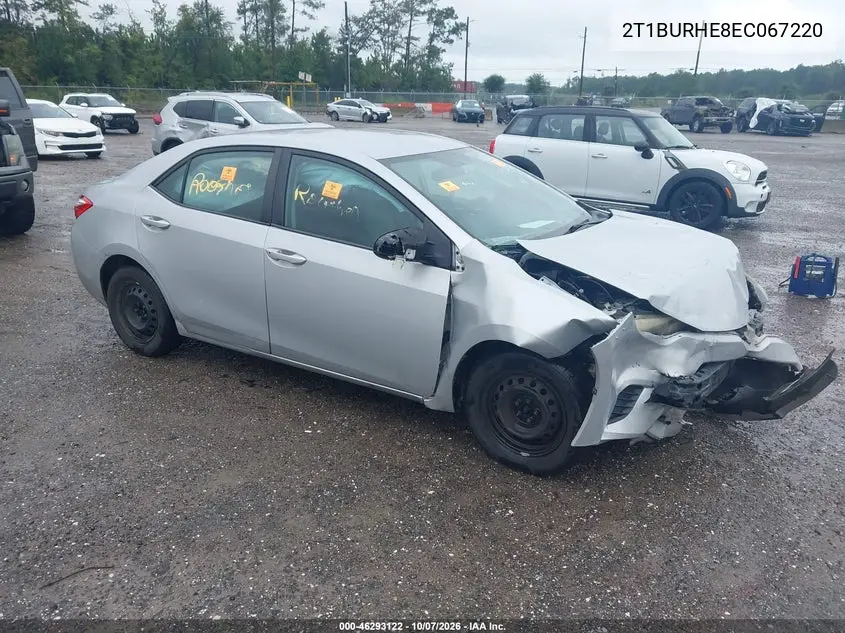 TOYOTA COROLLA 2014, VIN 2T1BURHE8EC067220