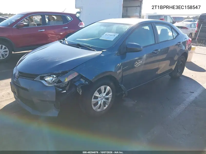 2014 TOYOTA COROLLA VIN 2T1BPRHE3EC158547 — фото 2