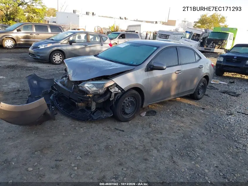 2014 TOYOTA COROLLA VIN 2T1BURHE7EC171293 — фото 2