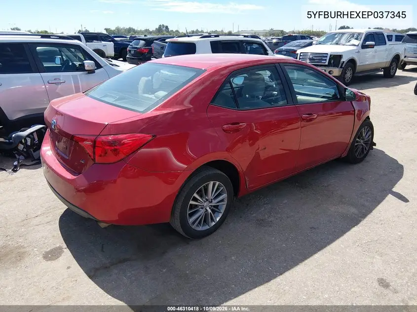2014 TOYOTA COROLLA VIN 5YFBURHEXEP037345 — фото 4